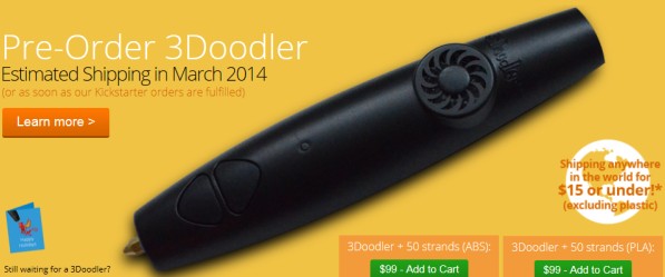 3D打印神筆3Doodler推廣價99美元！