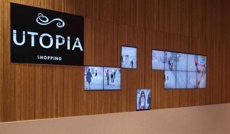 瑞典烏托邦購物中心的大型視頻墻