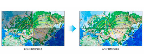 三星UD55C-B顯示器經(jīng)過(guò)出廠(chǎng)校色，各屏之間畫(huà)面色彩一致