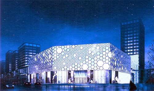 中祥創(chuàng)新六邊形LED屏入駐北斗星城