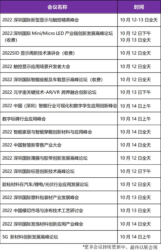 2022深圳國際全觸與顯示展同期活動安排新鮮出爐！