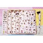 富士一次成像拍立得韓國透明貼紙餅干女孩透明卡通貼紙