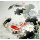 供應(yīng)中國風(fēng)現(xiàn)代家居裝飾畫  中國風(fēng)鯉魚荷花圖無框帆布畫 家居擺設(shè)