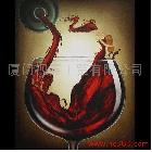 供應(yīng)視嘉HJF1—043浪漫溫馨酒杯裝飾畫 酒吧餐廳夜吧