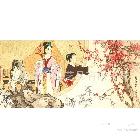 大芬村油畫批發(fā) 純手繪寫意古代人物國畫作品