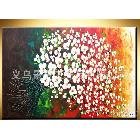 義烏油畫批發(fā) 賓館油畫創(chuàng)意花卉刀畫油畫批發(fā)