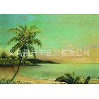 海南海景椰子樹噴繪仿真油畫，電腦噴繪高清畫質(zhì)，廠家直銷17915