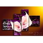 外貿(mào)抽象花卉組合油畫，新居喬遷饋贈(zèng)佳品，健身場(chǎng)所裝飾畫，011