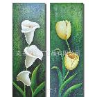 新款花卉組合油畫，創(chuàng)意顏色花卉油畫，高檔室內(nèi)家居裝飾畫11520