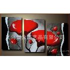 抽象組合花卉油畫，室內(nèi)、酒店裝飾畫，廠家直銷，HK-6677