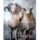 生活場景家禽動物寫生油畫，草原羊群寫生油畫，廠家直銷22325