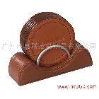 供應(yīng)仿真皮圓形杯墊套裝+4件套廣告禮品杯墊套裝設(shè)計(jì)+高檔精美方形杯墊