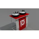 供應(yīng)低價(jià)鐵質(zhì)促銷臺(tái)、半圓促銷臺(tái)、吸塑